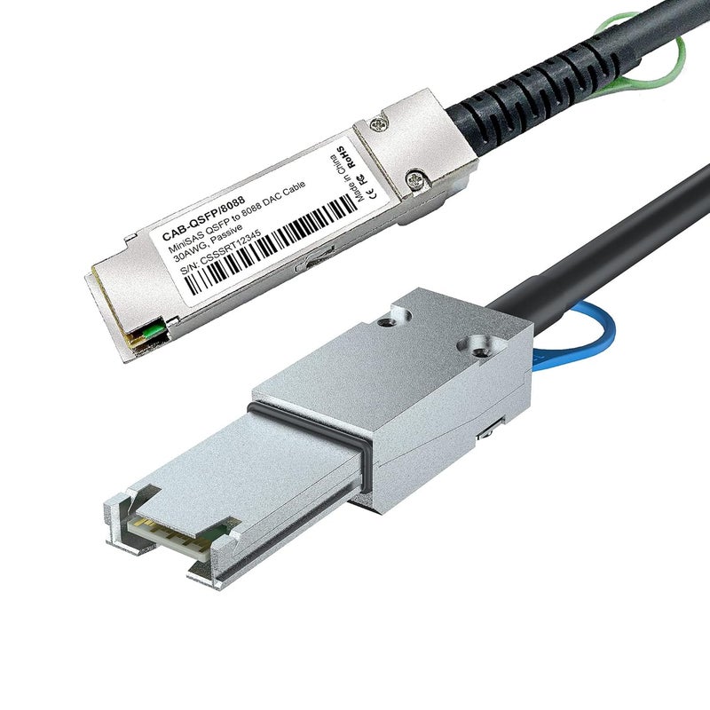 HYFIBER QSFP to SFF-8088 MiniSAS Cable, SFF-8436 to SFF-8088 External DDR Hybrid SAS Cable, 100-Ohm, 3 Meter(9.8ft), Copper Passive for NetApp - Image 2